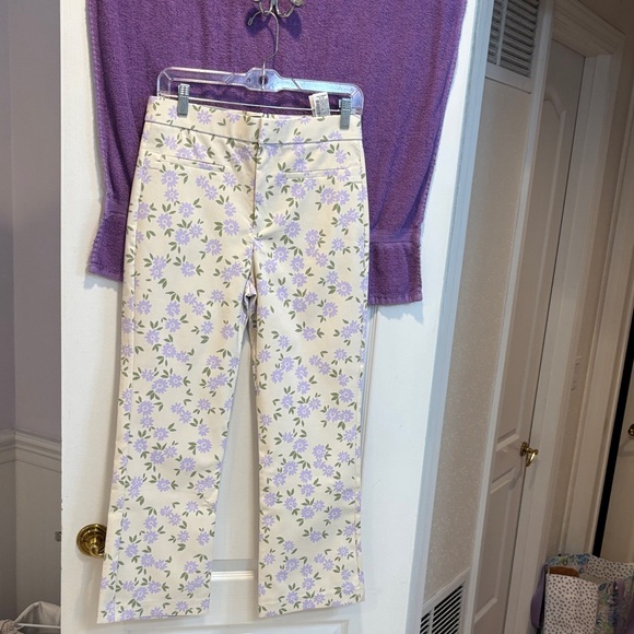 Zara Pants - NWT Zara Cream and Purple Floral Pants